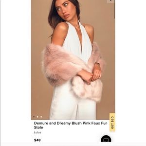 Lulu’s blush pink faux fur stole
